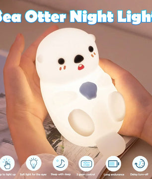 Schattig Eend of Capibara Nachtlampje – Zacht Siliconen Kinderlampje met Touchbediening en Oplaadbare Batterij