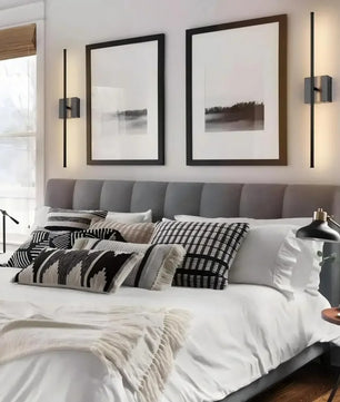 Moderne Oplaadbare LED Wandlamp – Draadloze Wandverlichting met Afstandsbediening – Zwart Goud Design voor Slaapkamer en Woonkamer