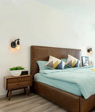 Set van 4 Zwarte Metalen Wandlampen – Industriële Wandverlichting met E27 Fitting – Duurzame Binnenlampen voor Woonkamer, Slaapkamer en Hal