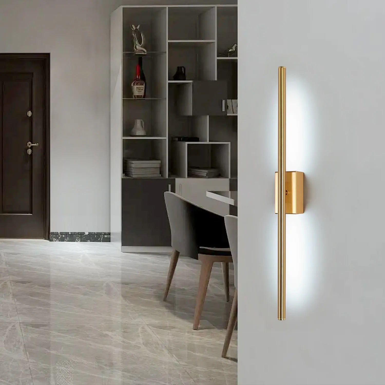 Moderne LED Wandlamp – Goudkleurige Aluminium Striplamp 8W – Minimalistische Wandverlichting voor Slaapkamer, Keuken & Woonkamer