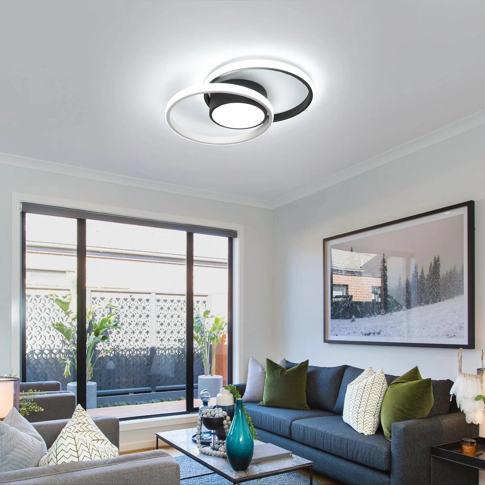 Dimbare LED Plafondlamp 40W – Zwart Design – 4500 Lumen – Met Afstandsbediening – Instelbaar 3000K–6500K