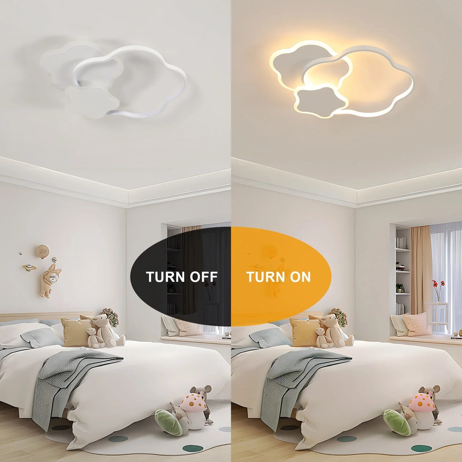Stervormige LED Plafondlamp – 31W Dimbaar 3000–6500K met Afstandsbediening – Moderne Witte Design Plafondverlichting voor Woonkamer en Slaapkamer