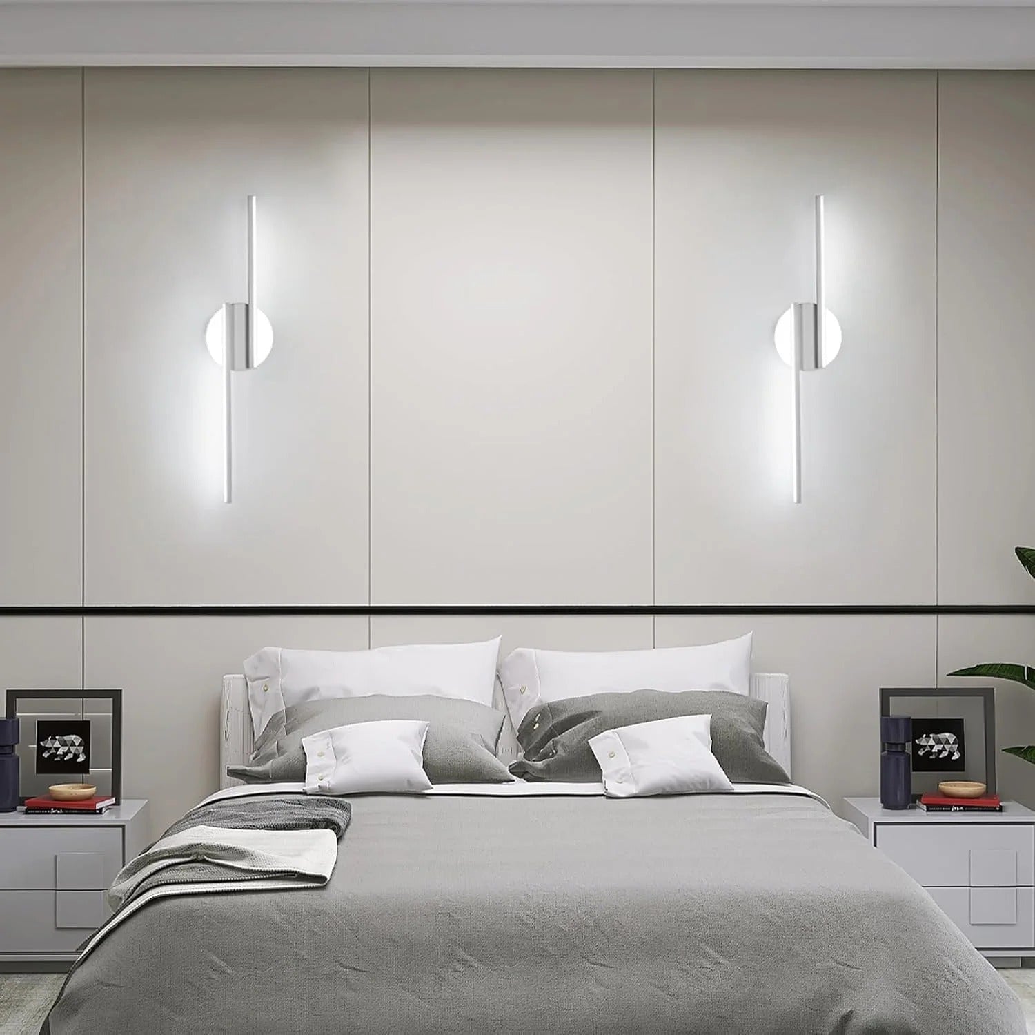 Moderne LED Wandlamp – 55 cm Lineair Design – 22W 2475 Lumen – Koel Wit 6500K – Wit – Voor Woonkamer en Kantoor