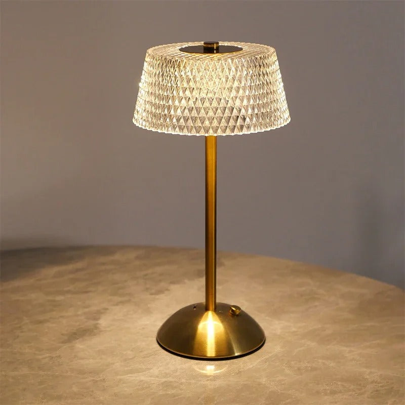 Oplaadbaar LED Nachtlampje met Touch Bediening – Moderne Glazen Tafellamp met 3 Lichtkleuren en USB Opladen