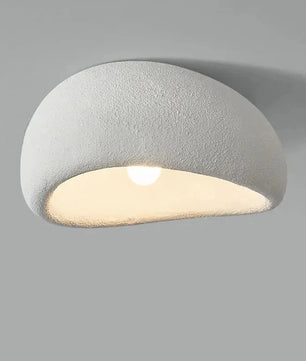Nordic Wabi-Sabi LED Plafondlamp – Minimalistische Ronde Plafondverlichting van Hars