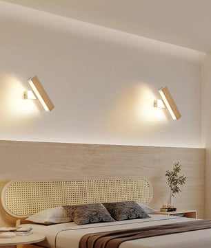Moderne Magnetische Wandlamp – 4W LED – 360° Draaibaar – Warm Wit 3000K – Draadloze Wandverlichting in Hout en Wit