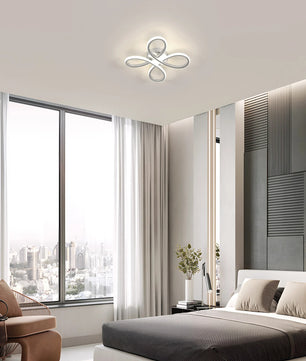 Bloemvormige LED Plafondlamp 30W – Zilveren Designlamp – Natuurlijk Licht 4500K – Aluminium en Acryl – 3500 Lumen