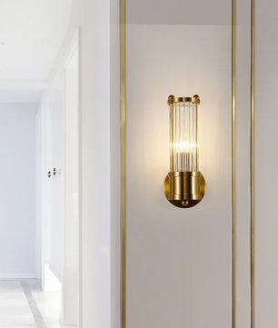Luxe Kristallen Wandlamp – Modern Design met Gouden Afwerking – E14 Wandverlichting voor Binnen