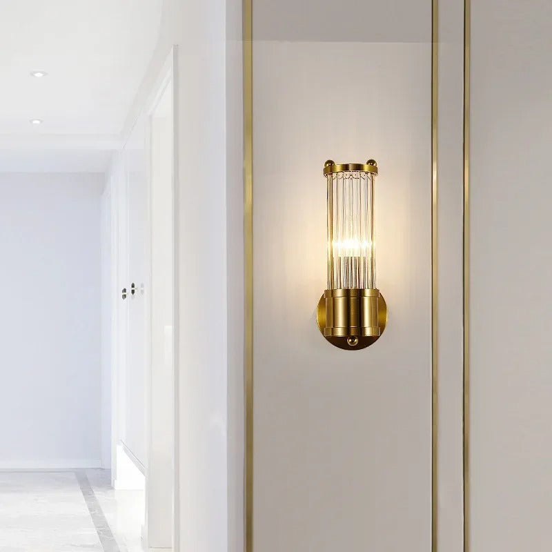 Luxe Kristallen Wandlamp – Modern Design met Gouden Afwerking – E14 Wandverlichting voor Binnen