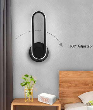 Moderne LED Wandlamp – 330° Draaibaar en Verstelbaar – Zwarte Metalen Wandverlichting 8W 6500K voor Slaapkamer, Woonkamer & Hal