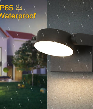 Moderne LED Wandlamp – 20W Binnen en Buiten – Draaibaar LED Paneel – Warm Wit 3000K – Zwart Aluminium – IP65