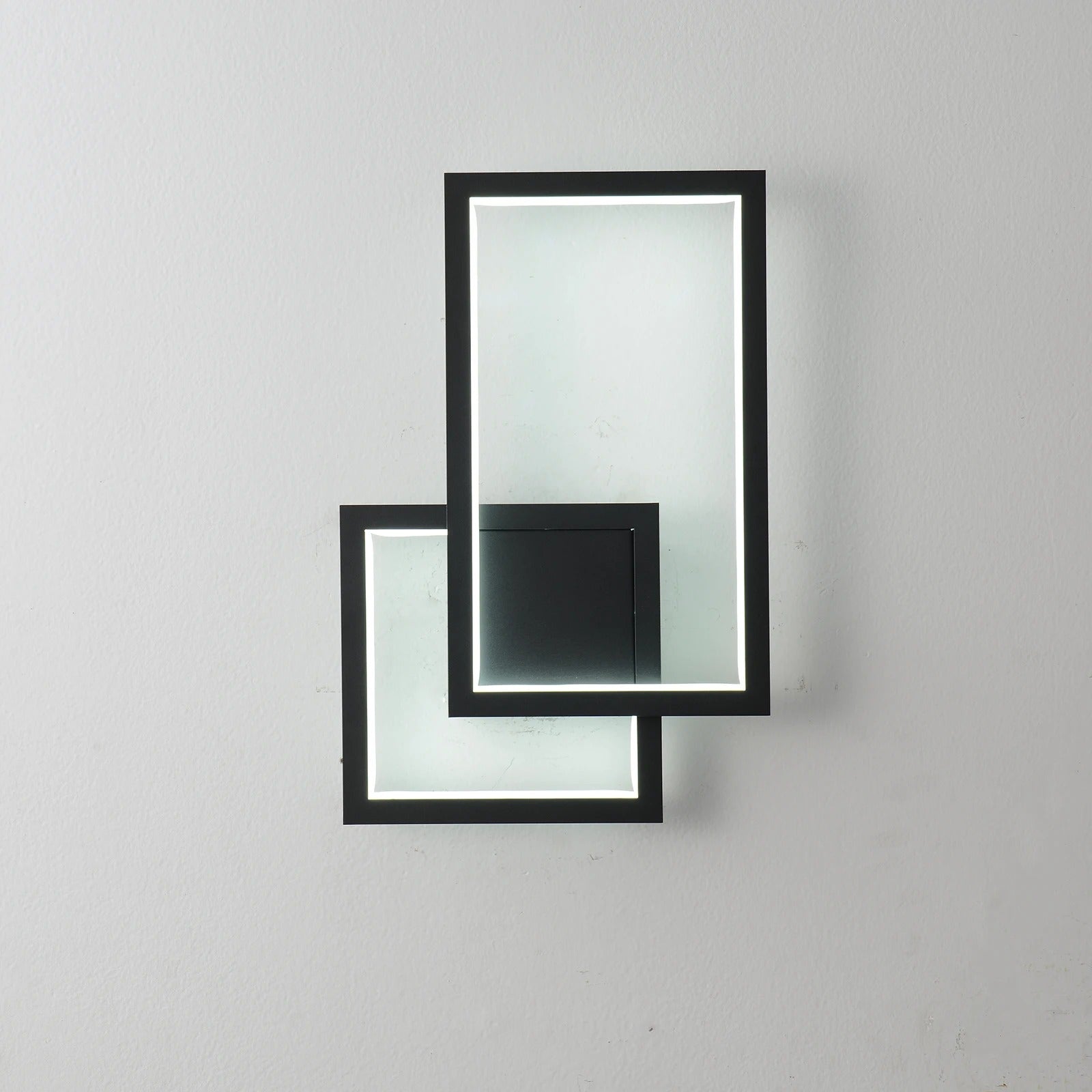 Moderne LED Wandlamp – Geometrisch Design met 3 Instelbare Lichtkleuren – Zwart Metalen Wandverlichting 30W (3000–6500K) voor Woonkamer, Slaapkamer en Hal