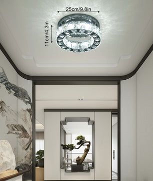 Moderne Kristallen Kroonluchter LED – Ronde Plafondlamp met Afstandsbediening – Dimbaar 3000K–6500K – Chroomkleur