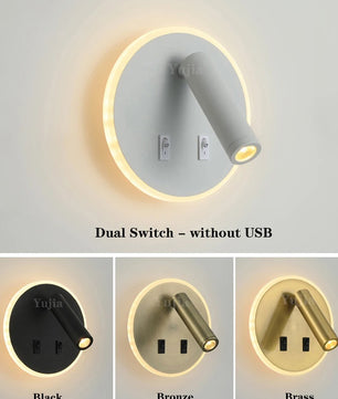 Moderne LED Wandlamp met USB Oplaadpoorten – Verstelbare Leeslamp en Sfeerverlichting voor Slaapkamer en Hotel