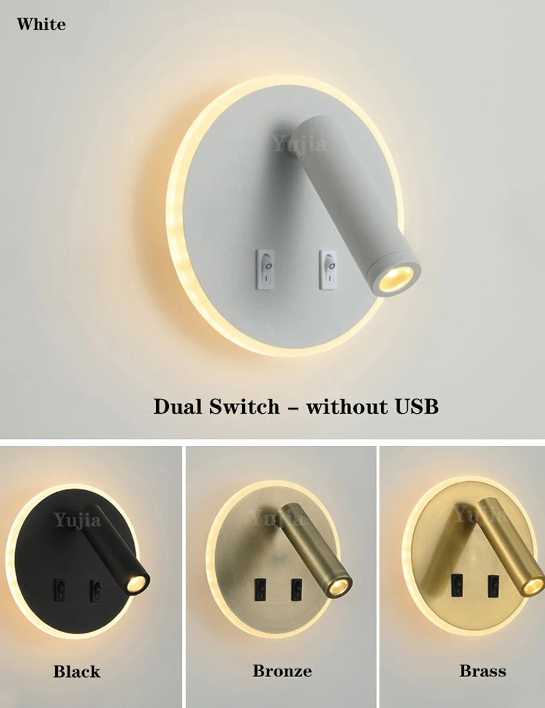 Moderne LED Wandlamp met USB Oplaadpoorten – Verstelbare Leeslamp en Sfeerverlichting voor Slaapkamer en Hotel