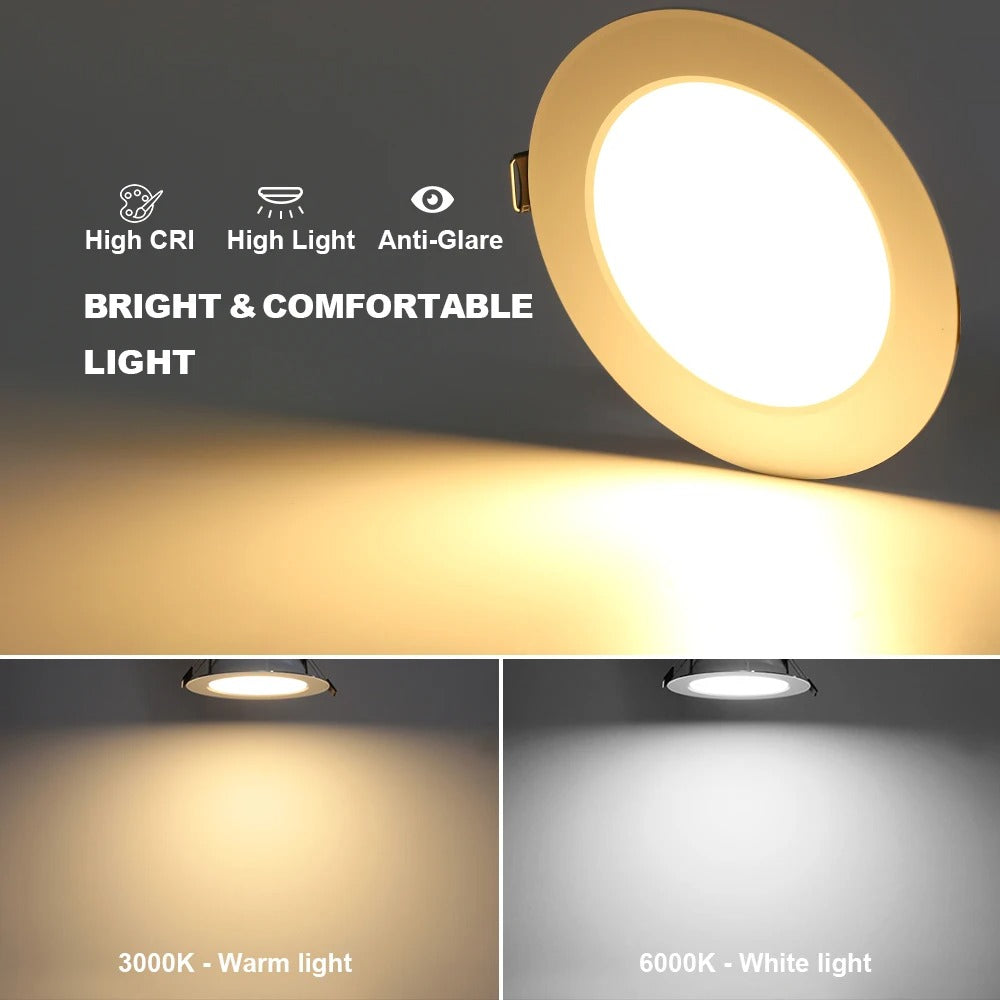 Set van 10 LED Inbouw Downlights – Ronde Plafondspots 220V met SMD2835 LED – Energiezuinige Verzonken LED Spots voor Binnen