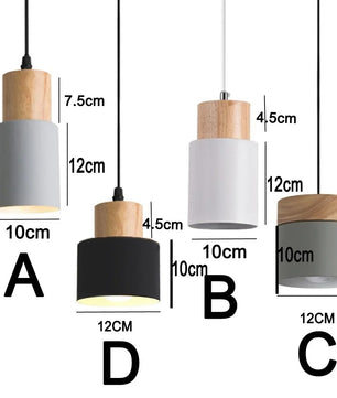 Nordic Moderne LED Hanglamp – Aluminium & Hout Plafondlamp voor Keuken, Bar & Woonkamer