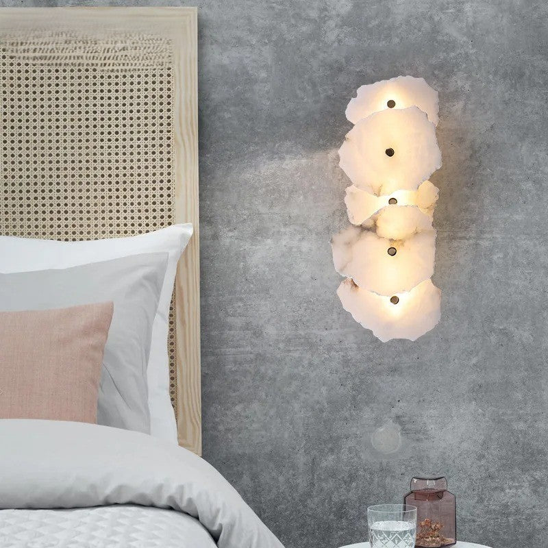 Luxe Marmeren Wandlamp – Albast & Massief Koper, Tijdloos en Elegant