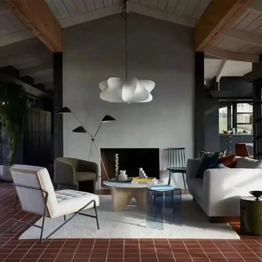 Wabi Sabi Hanglamp van Zijde – Japans Minimalistische Plafondlamp met E27 Fitting voor Sfeerverlichting