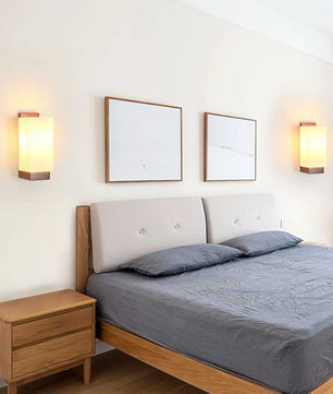 Vintage Houten Wandlamp – Glazen Lampenkap met E27 Fitting – Sfeervolle Wandverlichting voor Gang, Slaapkamer & Eetkamer