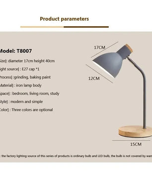 Houten Nordic Tafellamp – Scandinavische Flexibele Bureaulamp met E27 Fitting – Minimalistisch Design voor Woonkamer en Kantoor