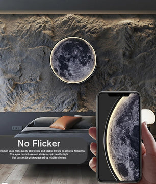 3D LED Maan Wandlamp – Realistische Maanlamp met Afstandsbediening – Decoratieve Muurlamp voor Woonkamer & Slaapkamer