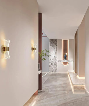 Gouden Acryl Wandlamp – 12W LED met 3 Instelbare Lichtkleuren – Luxe Moderne Wandverlichting voor Gang, Trap en Balkon