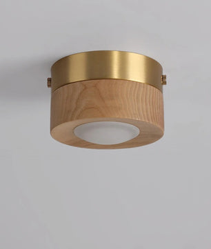 Walnoot Houten LED Plafondlamp – Moderne Minimalistische Plafondverlichting voor Gang en Kamer