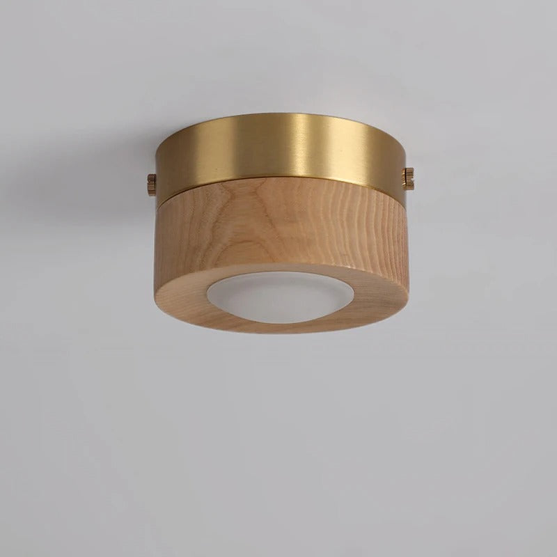 Walnoot Houten LED Plafondlamp – Moderne Minimalistische Plafondverlichting voor Gang en Kamer