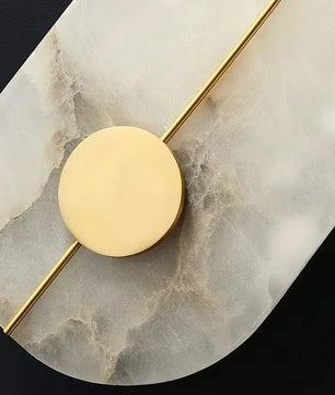 Moderne Marmeren LED Wandlamp – Ronde Albast Wandverlichting met Goud of Koper voor Woonkamer en Slaapkamer