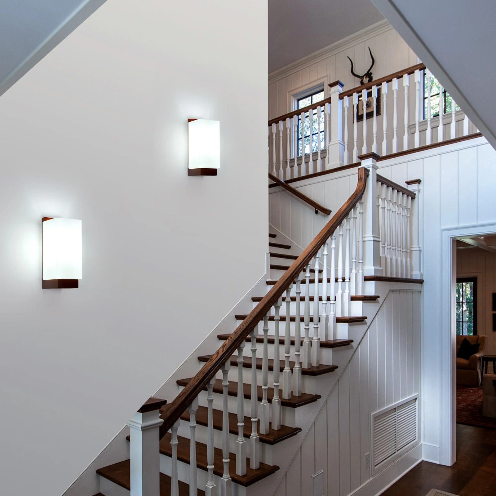 Houten Wandlamp – Moderne Vierkante Wandverlichting – G9 LED Dimbaar – Warm tot Koel Wit 3000K 4500K 6500K – Binnenlamp voor Hal en Woonkamer