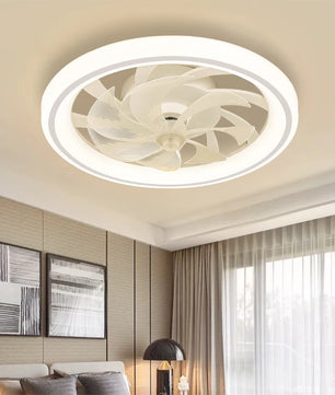 Slimme Plafondventilator met LED Verlichting – Ø48 cm – Intrekbare Bladen – Stille Ventilatorlamp met Afstandsbediening voor Slaapkamer en Woonkamer