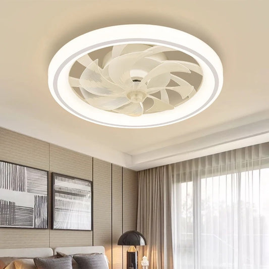 Slimme Plafondventilator met LED Verlichting – Ø48 cm – Intrekbare Bladen – Stille Ventilatorlamp met Afstandsbediening voor Slaapkamer en Woonkamer