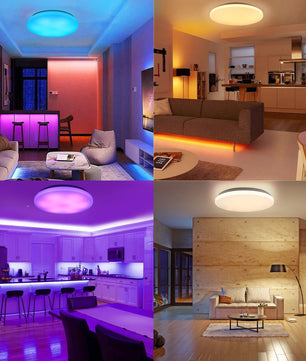 RGB LED Plafondlamp 40 cm – 36W Dimbaar met Sterrenhemel Effect en Afstandsbediening – Moderne RGB Plafondverlichting voor Woonkamer, Slaapkamer en Badkamer