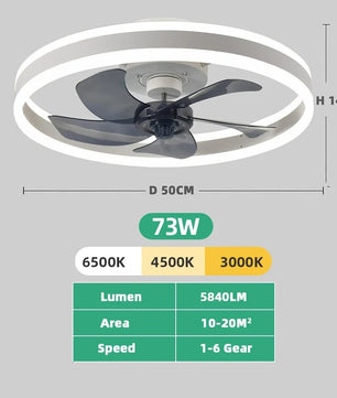 Moderne LED Plafondventilator – Stille Ventilatorlamp met Dimbare Verlichting, Omkeerbare Motor en Afstandsbediening voor Slaapkamer en Woonkamer