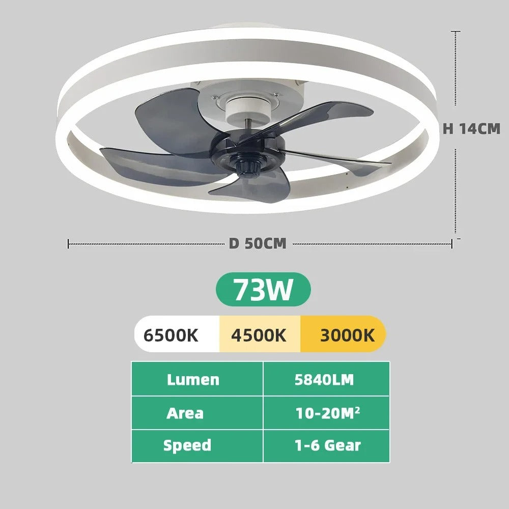 Moderne LED Plafondventilator – Stille Ventilatorlamp met Dimbare Verlichting, Omkeerbare Motor en Afstandsbediening voor Slaapkamer en Woonkamer