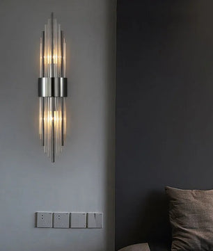 Luxe Gouden LED Wandlamp – RVS & Kristal Binnenverlichting, Modern & Elegant