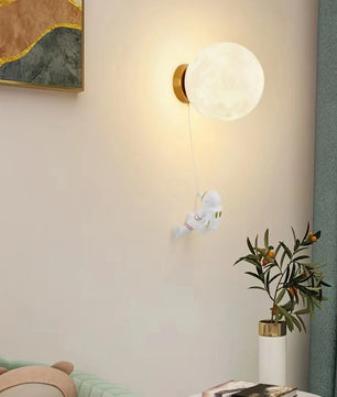 Astronaut Wandlamp – Creatieve Maan LED Verlichting voor Kinderkamer en Slaapkamer