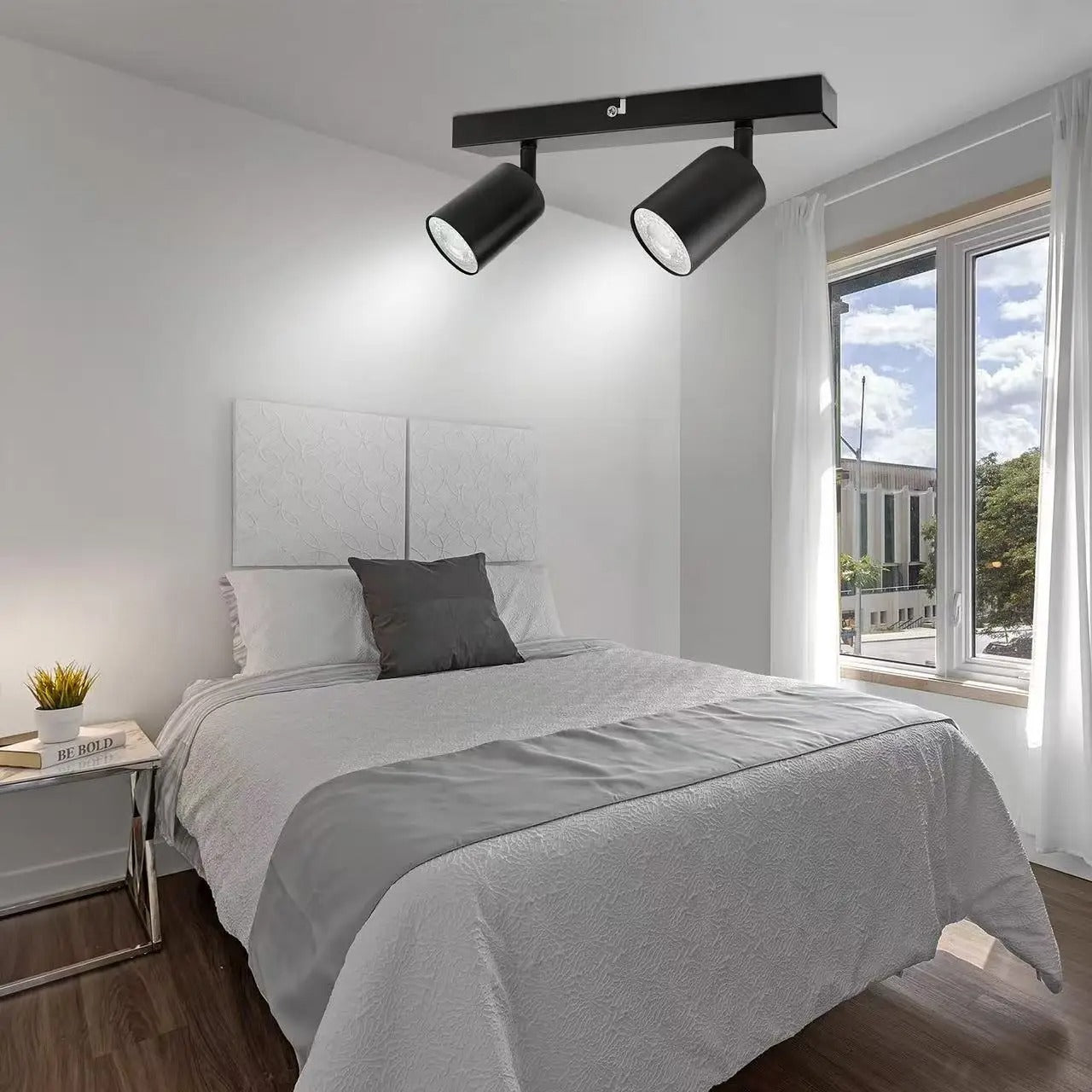 2-Lichts GU10 Plafondspot – Moderne Metalen Opbouwlamp met Verstelbare Spots – Gerichte Verlichting voor Woonkamer, Slaapkamer en Keuken