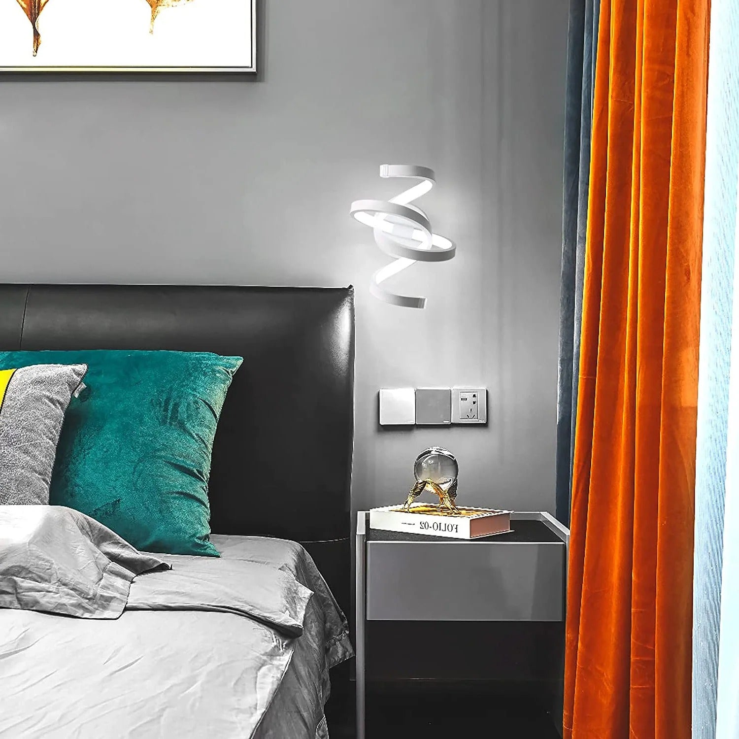 Moderne LED Spiraal Wandlamp – Aluminium en Acryl, 20W 2200LM voor Woonkamer en Slaapkamer