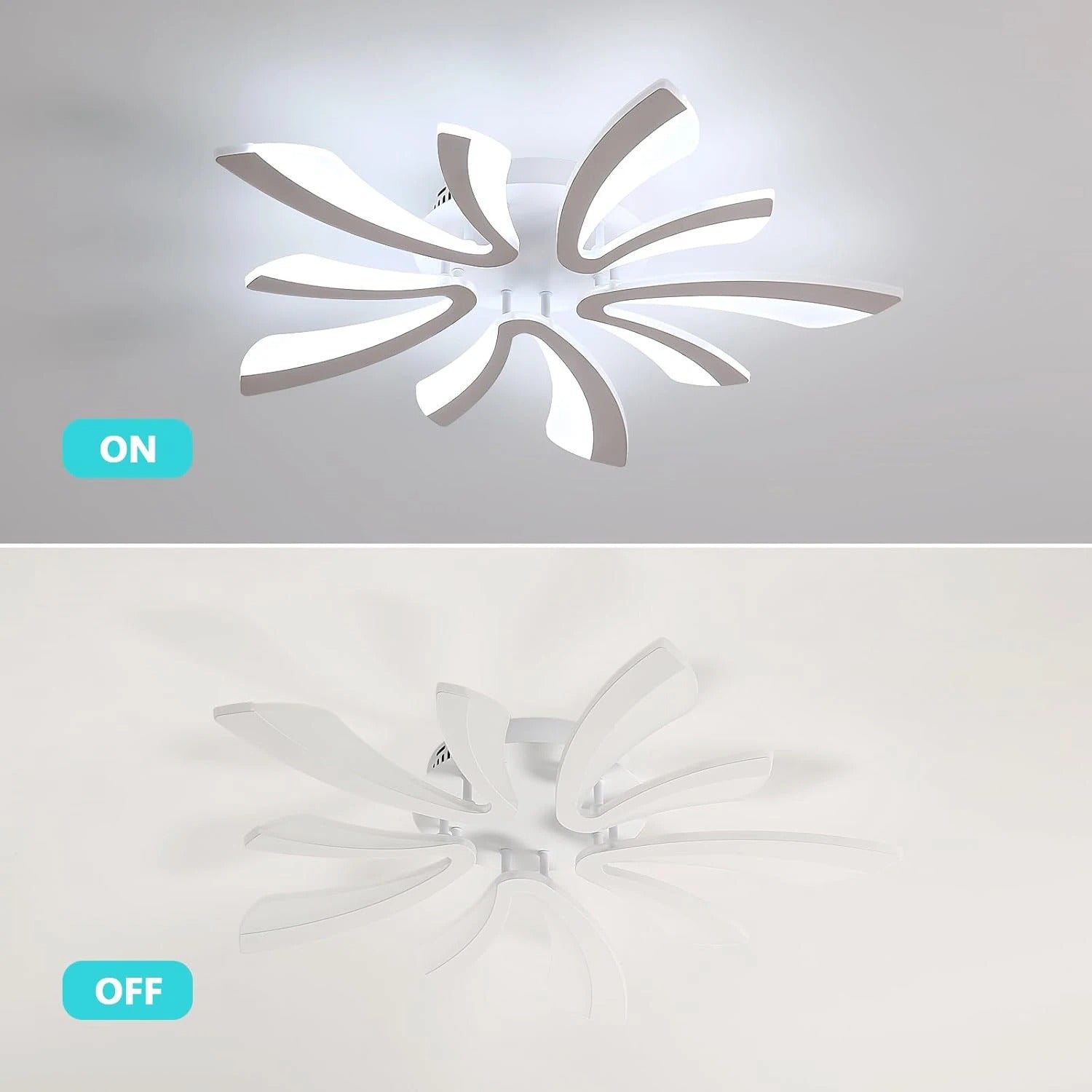 Moderne LED Plafondlamp 50W – V-Vormige 5-Kops Designlamp – Acryl – Neutraal of Koud Wit – 5625 Lumen