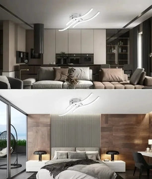 Moderne LED Kroonluchter – 3-Armig Golvend Design – 21W Chroom – Koel Wit 5500K voor Woonkamer, Eetkamer en Hal