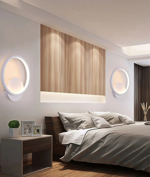 Moderne Ronde LED Wandlamp – 12W Warm Wit 3000K – Acryl en Aluminium Design voor Woonkamer en Slaapkamer