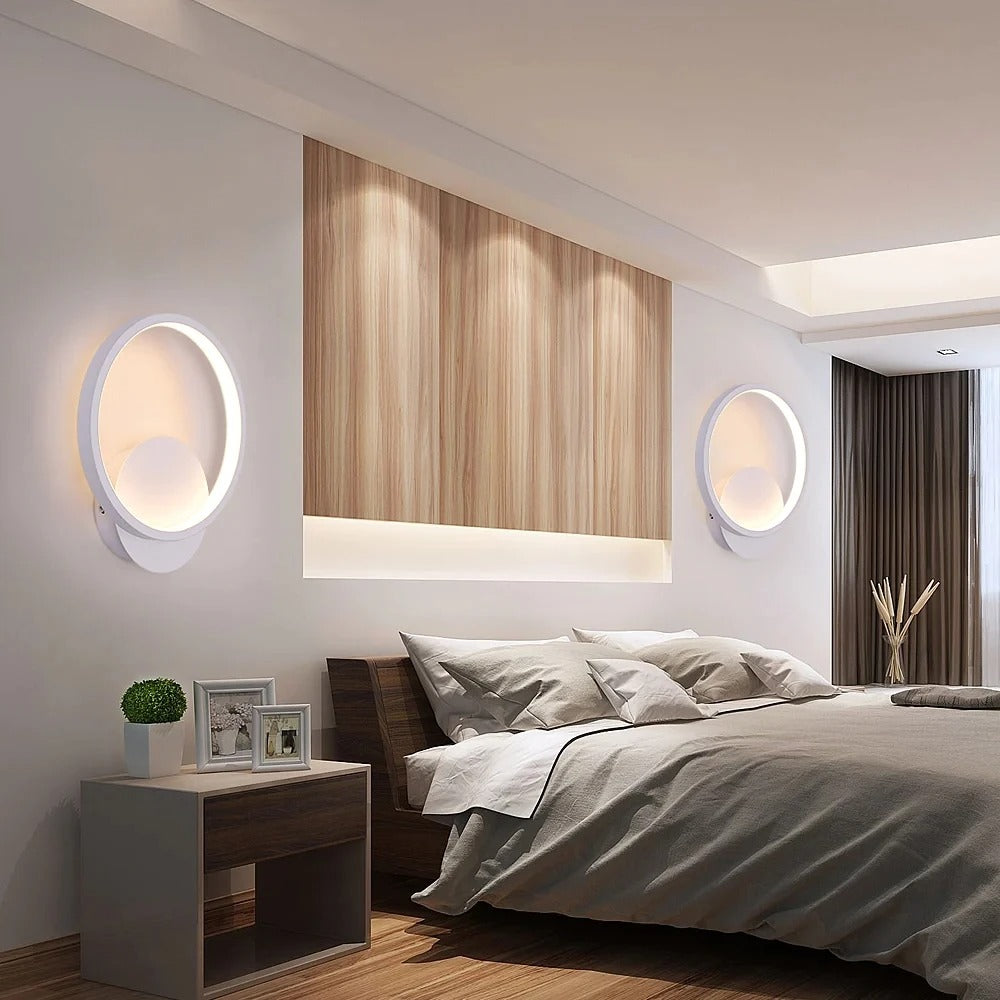 Moderne Ronde LED Wandlamp – 12W Warm Wit 3000K – Acryl en Aluminium Design voor Woonkamer en Slaapkamer