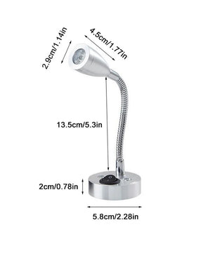 12V LED Leeslamp voor Camper, Caravan, Boot & Vrachtwagen – Aluminium Wandlamp, Warm/Koud Wit, 3W
