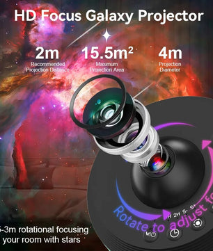 Galaxy Projector 13-in-1 – HD Sterrenhemel Nachtlamp & Planetarium Projector met Verwisselbare Dia’s, Rotatie & Timer