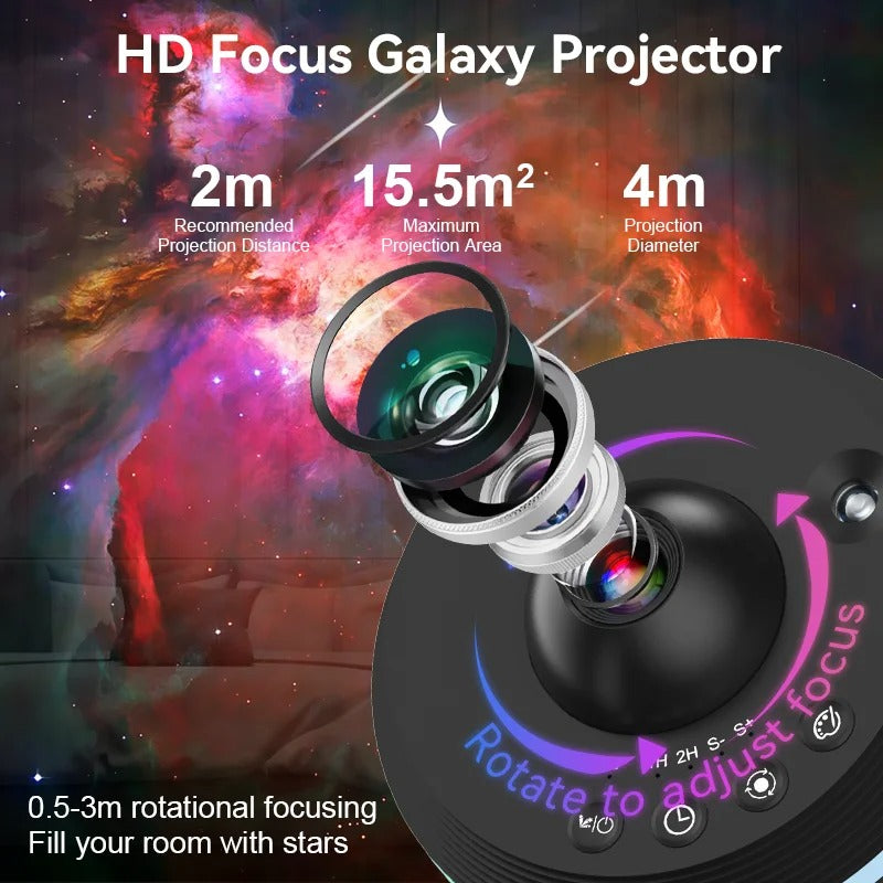Galaxy Projector 13-in-1 – HD Sterrenhemel Nachtlamp & Planetarium Projector met Verwisselbare Dia’s, Rotatie & Timer