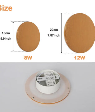 Moderne Ronde LED Wandlamp – Minimalistische Wandverlichting van Aluminium en Acryl – Ø15 of Ø20 cm voor Woonkamer en Slaapkamer