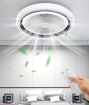 50W Bluetooth LED Plafondventilator met RGB Verlichting en Muziekfunctie – Dimbare Ventilatorlamp met Speaker, App en Afstandsbediening voor Woonkamer en Slaapkamer