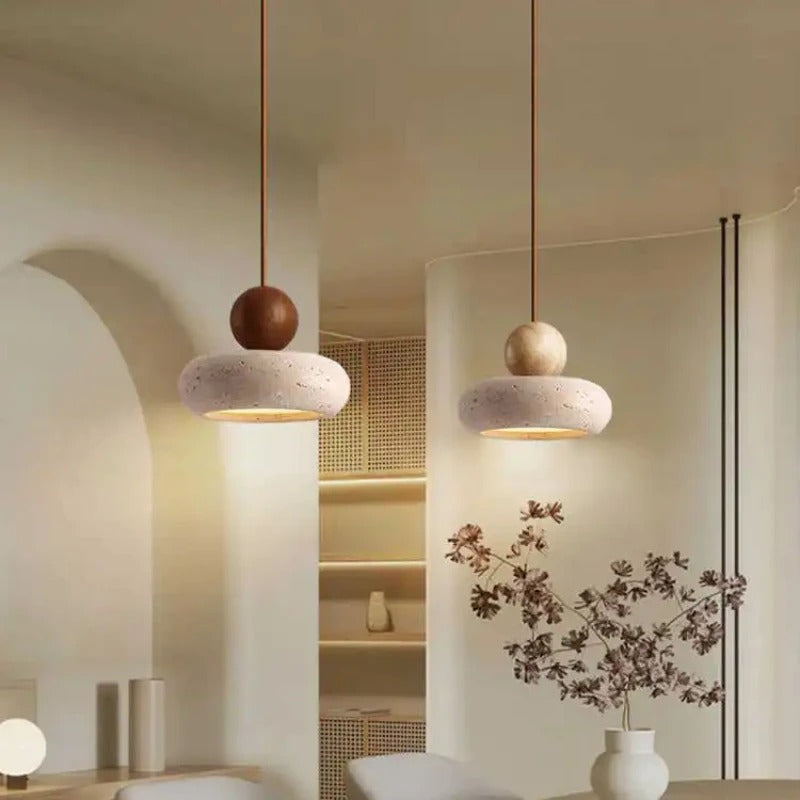 Vintage Hanglamp met Gele Agaatsteen – Unieke Sfeerverlichting voor Slaapkamer, Eetkamer & Restaurant